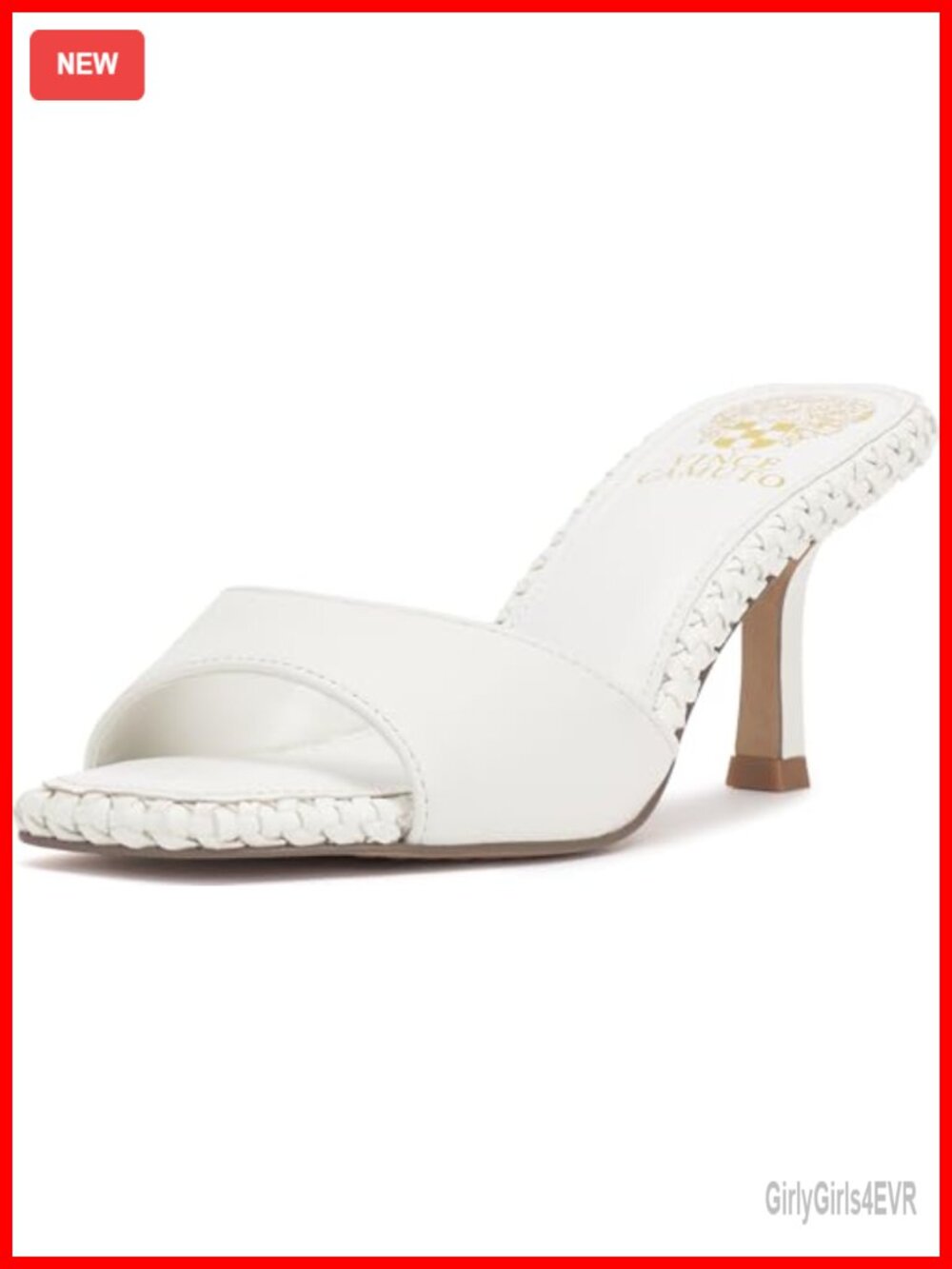 Leather Stiletto Heel Mule Sandal with Ankle Strap